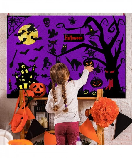 Halloween Felt Crafts for Kids Halloween Felt Board for Toddlers Classroom Craft Project Felt Toy Scary Tree Display Home Hol...