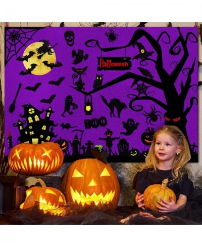 Halloween Felt Crafts for Kids Halloween Felt Board for Toddlers Classroom Craft Project Felt Toy Scary Tree Display Home Hol...