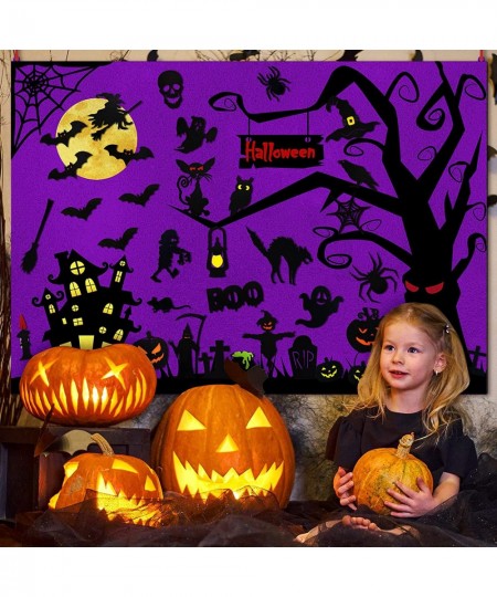 Halloween Felt Crafts for Kids Halloween Felt Board for Toddlers Classroom Craft Project Felt Toy Scary Tree Display Home Hol...