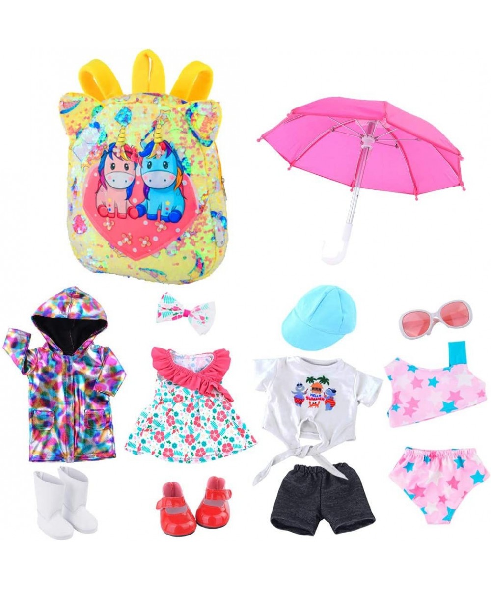 Fashion Doll Clothes Accessories Play Set for 18 inch Dolls Include Backpack Umbrella Outfit Bikini Shoes Sunglasses (No Doll...