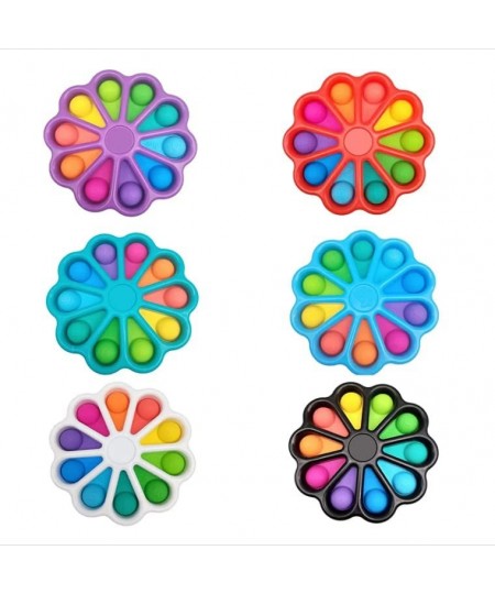 Flower Dimple Fidget Toy - Simple Flower Dimple Digit Toy - 10 Colorful Pop Bubbles Sensory Toy Stress and Anxiety Relief Toy...