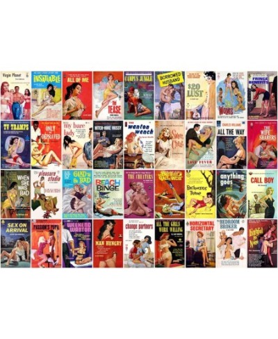 Vintage Adult Book Covers 1000 Piece Jigsaw Puzzle $31.61 - Jigsaw Puzzles