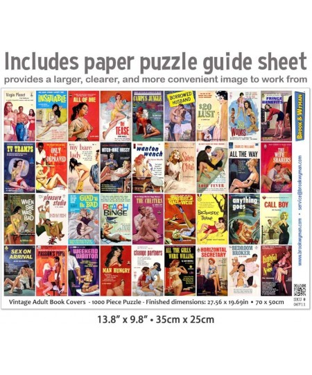 Vintage Adult Book Covers 1000 Piece Jigsaw Puzzle $31.61 - Jigsaw Puzzles