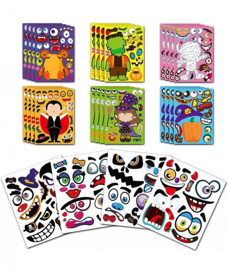 28 Sheets with 2 Sticker Sizes - Make A Face Stickers for Pumpkins - Halloween Art Party Favors Sticker Sheets - Make Your Ow...