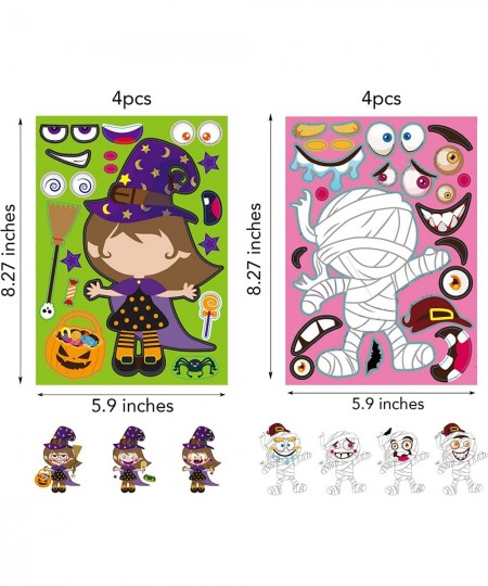 28 Sheets with 2 Sticker Sizes - Make A Face Stickers for Pumpkins - Halloween Art Party Favors Sticker Sheets - Make Your Ow...