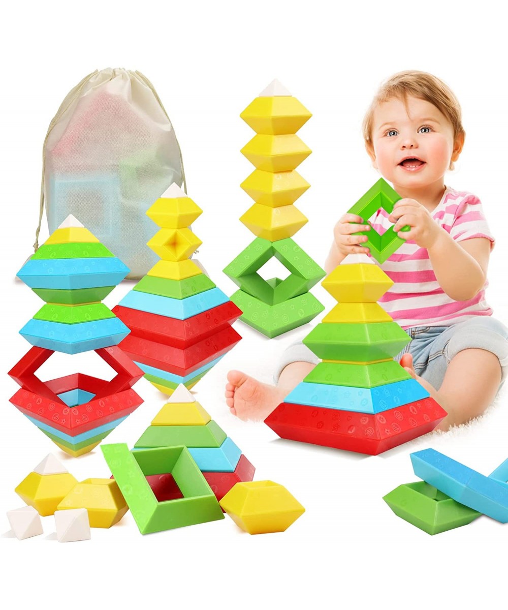 30Pcs Stacking Toys for Toddlers 1-3 2-4 3-5 Year Old Building Blocks Toys Mega Educational Preschool Learning Activities Tod...