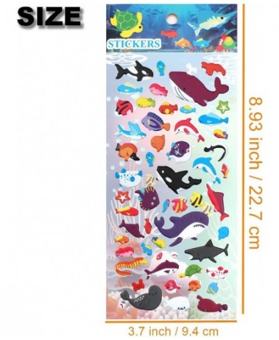 Ocean Fish Sticker 6 Different Sheets Kids Stickers 3D Puffy Sticker Stickers for Boys Girls Teachers Birthday Gift Party Sup...