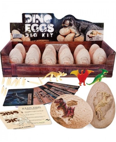 Dinosaur Eggs Excavation Dig Kit for Kids Boys and Girls Party Favor Toys & Gifts Ages 6 7 8 9 10 Years Old and Up - Dig 12 D...