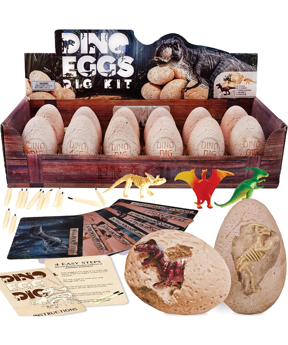 Dinosaur Eggs Excavation Dig Kit for Kids Boys and Girls Party Favor Toys & Gifts Ages 6 7 8 9 10 Years Old and Up - Dig 12 D...