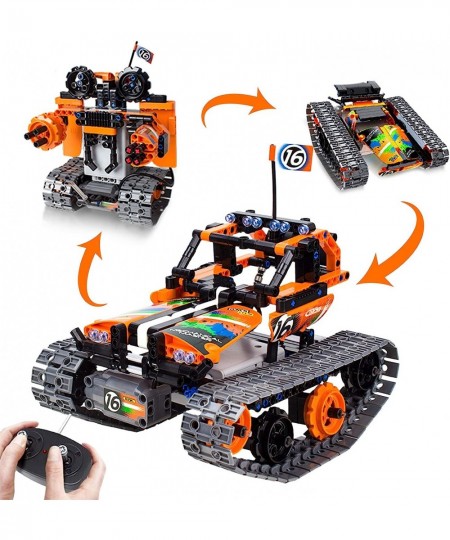 3-in-1 STEM Remote Control Building Kits-Tracked Car/Robot/Tank 2.4Ghz Rechargeable RC Racer Toy Set Gift for 8-12 14 Year Ol...