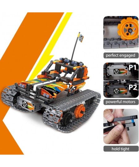 3-in-1 STEM Remote Control Building Kits-Tracked Car/Robot/Tank 2.4Ghz Rechargeable RC Racer Toy Set Gift for 8-12 14 Year Ol...