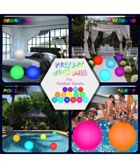 2 Sets Lights up LED Beach Ball 16 Inch Floating Pool Lights Remote Control 16 Colors 4 Models Waterproof Adjustable Brightne...