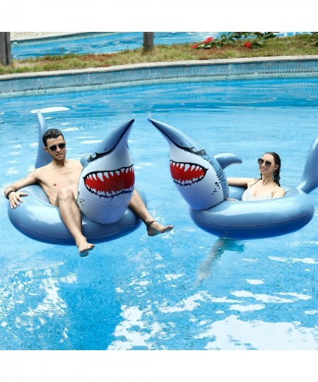 Shark Pool Floats Giant Inflatable Pool Float Swimming Ring Pool Party Floaties for Kids Adults $32.24 - Swimming Pool & Outd...