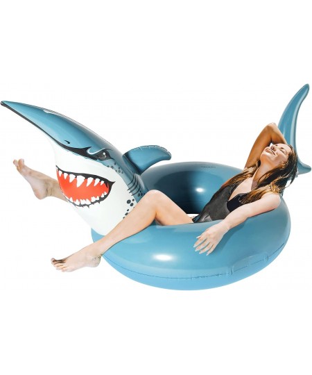 Shark Pool Floats Giant Inflatable Pool Float Swimming Ring Pool Party Floaties for Kids Adults $32.24 - Swimming Pool & Outd...