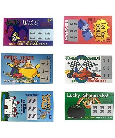 Fake Lottery Tickets-(Pack 10 Tickets)-Each Ticket is a Fake Winner of 20 000 or More!!! Big Winners That Look Like Real Scra...