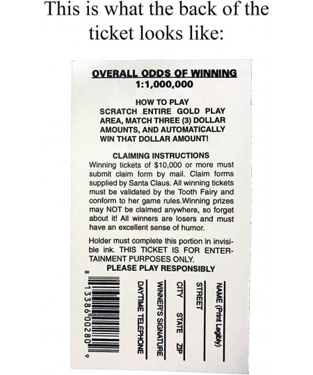 Fake Lottery Tickets-(Pack 10 Tickets)-Each Ticket is a Fake Winner of 20 000 or More!!! Big Winners That Look Like Real Scra...