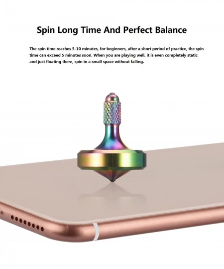 Exquisite Metal Spinning Top Nicely Machined Stainless Steel Fidget Desk Toy Perfect Balance Spin Time for Over 9 Mins Waste ...