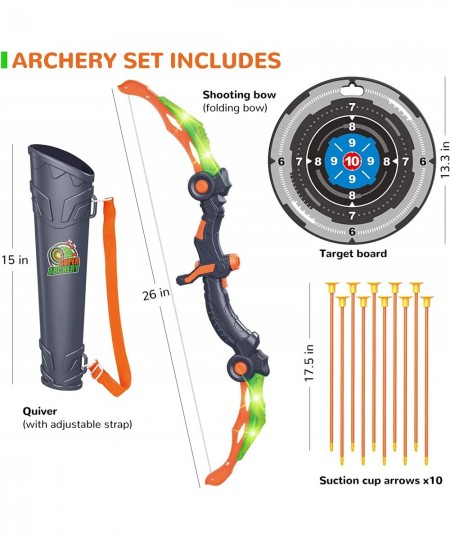 Bow and Arrow Toys with LED Light Up Archery Birthday Gift for Boys 5 6 7 8 9 10 11 12 year old Christmas Indoor Outdoor Acti...