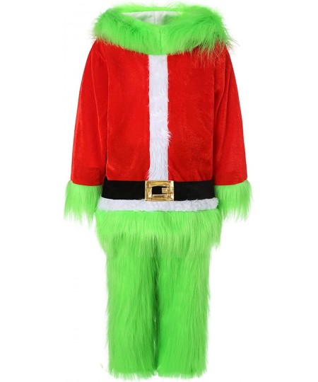 Kids Girls Boys Christmas Cosplay Costume Green Furry Monster Santa Claus Suit Xmas?Clothes Set $60.74 - Kids' Costumes