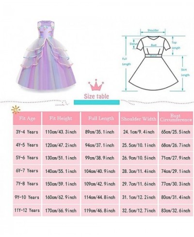 Princess Unicorn Dress for Girls - Unicorn Costume with Headband Birthday Pageant Halloween Party Dresses Up 3-12Y $50.06 - K...