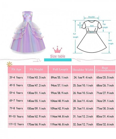 Princess Unicorn Dress for Girls - Unicorn Costume with Headband Birthday Pageant Halloween Party Dresses Up 3-12Y $50.06 - K...