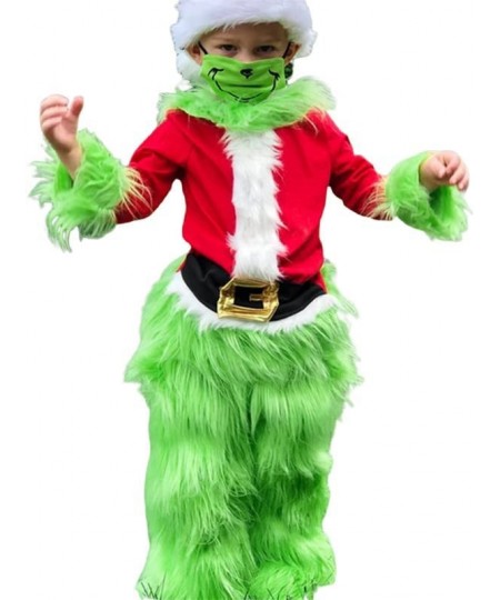 Kids Girls Boys Christmas Cosplay Costume Green Furry Monster Santa Claus Suit Xmas?Clothes Set $60.74 - Kids' Costumes