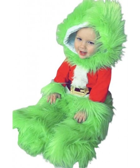 Kids Girls Boys Christmas Cosplay Costume Green Furry Monster Santa Claus Suit Xmas?Clothes Set $60.74 - Kids' Costumes