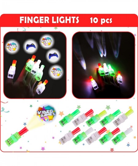 Video Game Birthday Party Favors Gift for Kids 10 set Gaming Straws Slap Bracelets Finger Lights Tattoos Controller Decoratio...