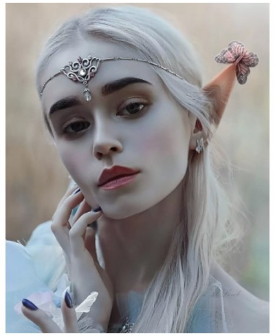 4 Pairs Halloween Fairy Ears Latex Pixie Elf Ears Soft Fake Ears Cosplay Costume Dress Up Masquerade Party Vampire Fairy Ears...