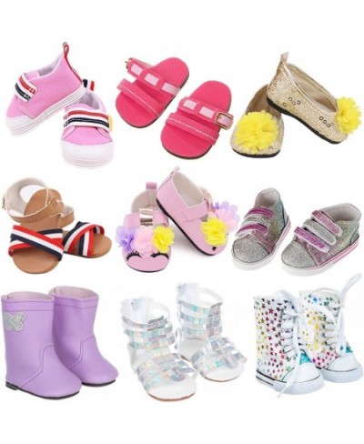 9 Pairs 18 Inch Doll Shoes Accessories for 18 Inch Girl Doll and Our Generation Doll - Including Sandals Casual Shoes Canvas ...