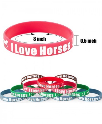 30 Pieces I Love Horses Wristbands Horse Party Favors Rubber Bracelets for Horse Lovers School Company Group Team Student Col...