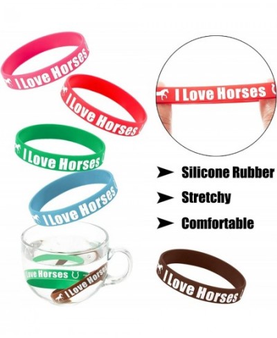 30 Pieces I Love Horses Wristbands Horse Party Favors Rubber Bracelets for Horse Lovers School Company Group Team Student Col...