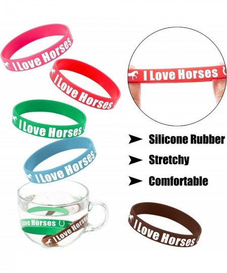 30 Pieces I Love Horses Wristbands Horse Party Favors Rubber Bracelets for Horse Lovers School Company Group Team Student Col...