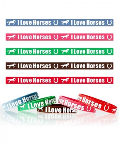 30 Pieces I Love Horses Wristbands Horse Party Favors Rubber Bracelets for Horse Lovers School Company Group Team Student Col...