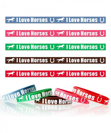 30 Pieces I Love Horses Wristbands Horse Party Favors Rubber Bracelets for Horse Lovers School Company Group Team Student Col...