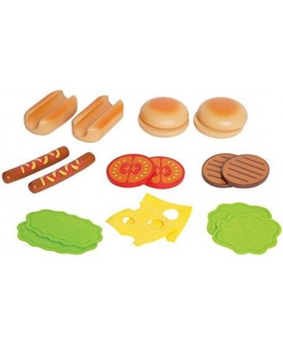 Hamburger and Hot Dogs Wooden Play Kitchen Food Set with Accessories $48.81 - Toy Kitchen Products