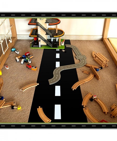 Racetrack Floor Running Black Racer Party Decoration Mat Road Table Runner Long Race Car Tablecloth Drag for Cars Birthday Pa...