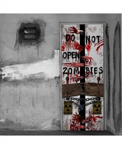 Halloween Zombies Door Cover Party Accessory Horror Halloween Decoration Poster Do Not Open Door Zombie Party Supplies 6.56 x...