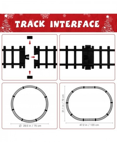 Christmas Train Set Sound& Light Electric Train Set for Around Tree with Locomotive Railway Tracks Xmas Tree Santa Figurine B...