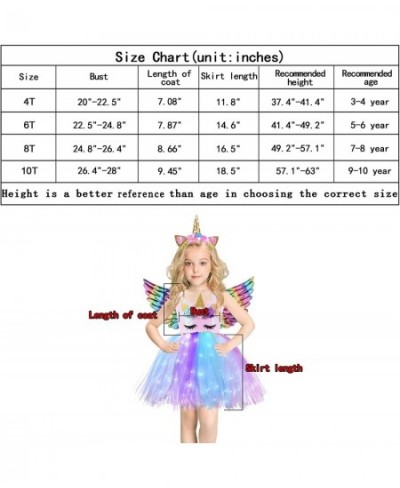 Sequin Unicorn Lighted Princess Dress Tutu Costumes for Girls with Headband Halloween Christmas Birthday Party Outfits $27.08...