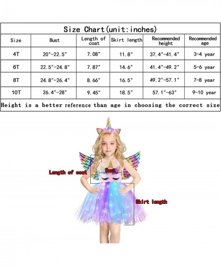 Sequin Unicorn Lighted Princess Dress Tutu Costumes for Girls with Headband Halloween Christmas Birthday Party Outfits $27.08...