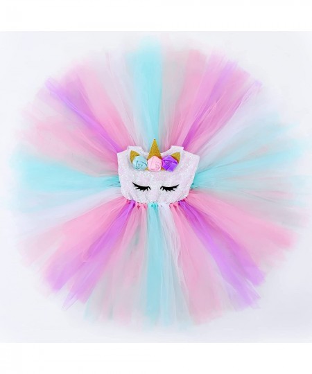 Sequin Unicorn Lighted Princess Dress Tutu Costumes for Girls with Headband Halloween Christmas Birthday Party Outfits $27.08...