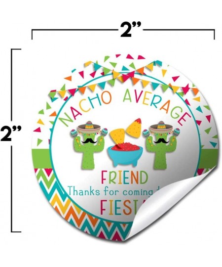 Nacho Average Party Chips Dip & Taco Fiesta Birthday Thank You Sticker Labels for Kids 40 2" Party Circle Stickers by AmandaC...