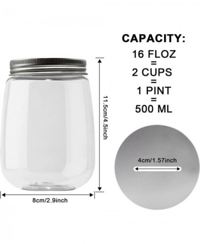 Small Coin Bank Jars 4-Pack 16oz Clear Plastic Coin Money Tip Coin Jars with Silver Slotted Lids Small Transparent Plastic Co...