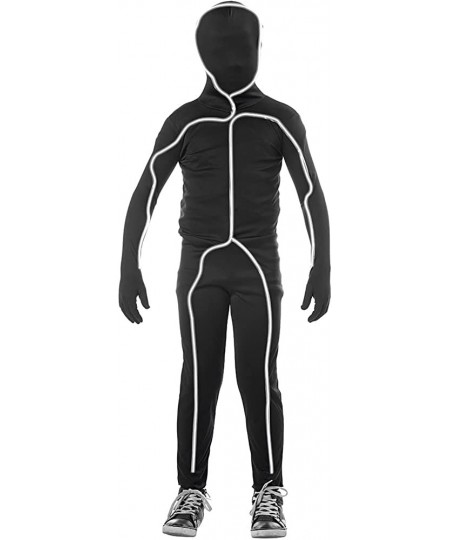 Child Light Up Stick Figure Cosutme EL Light Hooded Bodysuit for Boys $48.45 - Kids' Costumes