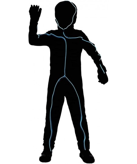 Child Light Up Stick Figure Cosutme EL Light Hooded Bodysuit for Boys $48.45 - Kids' Costumes