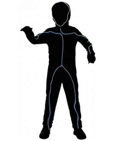 Child Light Up Stick Figure Cosutme EL Light Hooded Bodysuit for Boys $48.45 - Kids' Costumes