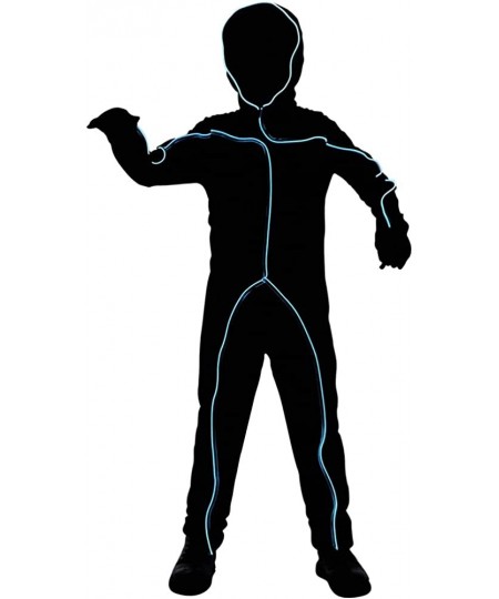 Child Light Up Stick Figure Cosutme EL Light Hooded Bodysuit for Boys $48.45 - Kids' Costumes