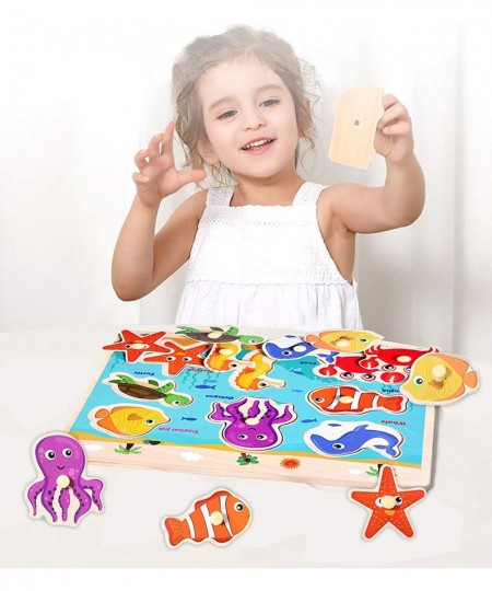 Wooden Peg Puzzles for Toddlers 2 3 4 Years Old Kids Educational Preeschool Peg Puzzles Toy 3 Pcs Toddler Puzzles Set - Traff...