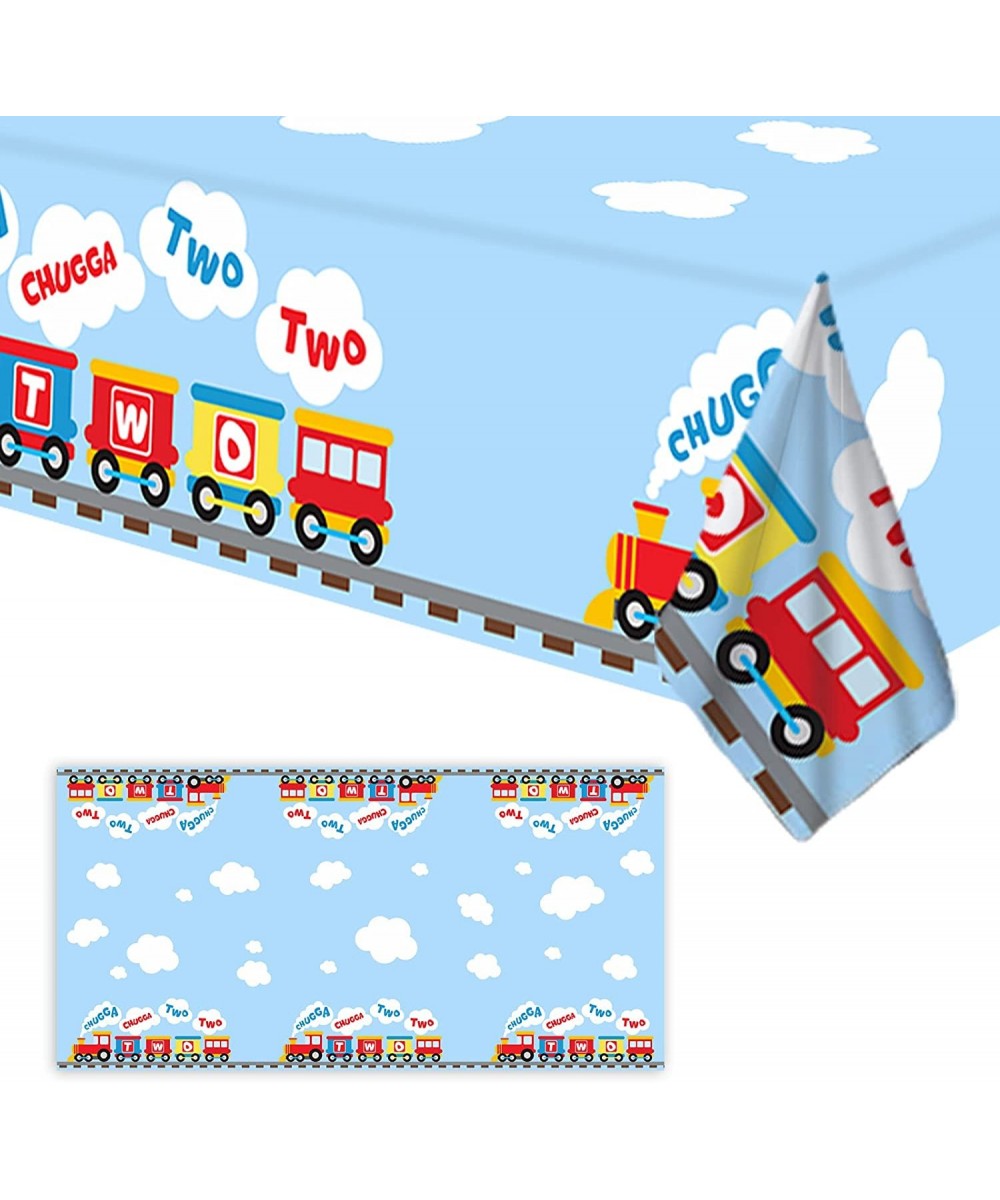 Chugga Chugga Two Two Tablecloth Happy Birthday Train Theme Suitable for Children of Any Age Indoor Outdoor Party Supplies Pi...